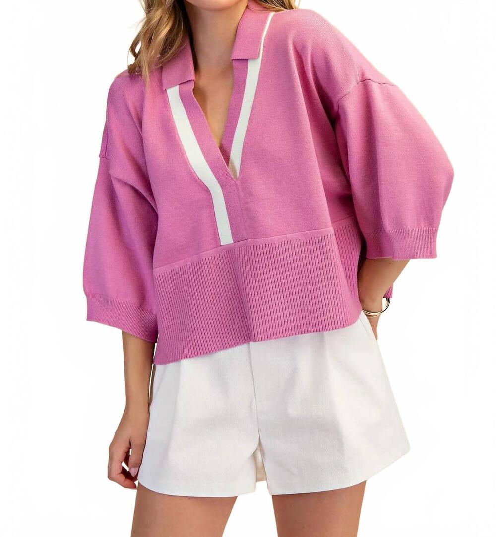 NEW GLAM prep and proper knit top in pink